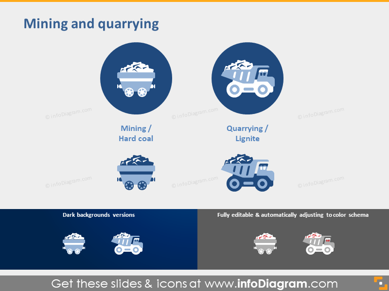 Mining Industry Quarrying Lignite icon powerpoint