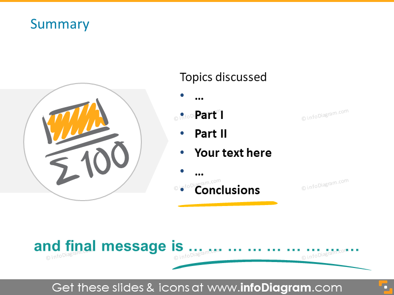 summary conclusion slide scribble sketch icons powerpoint