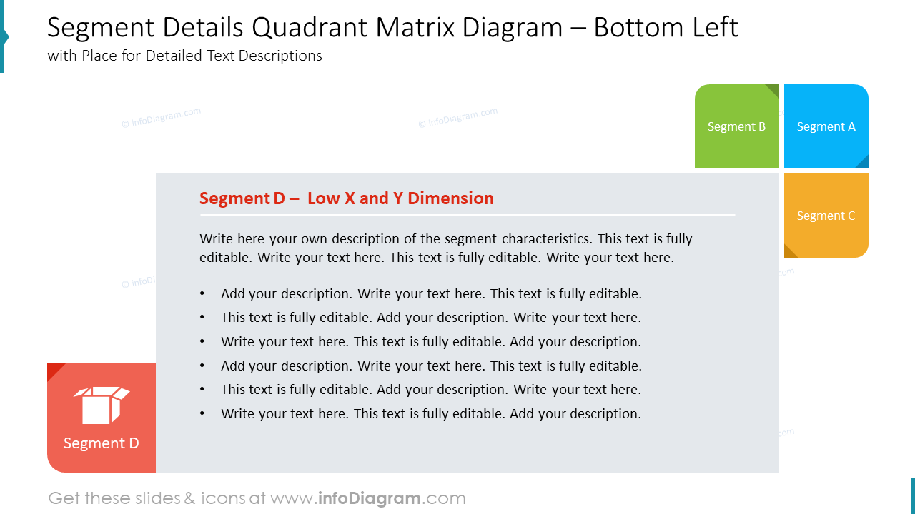 Segment Details Quadrant Matrix Diagram – Bottom Left