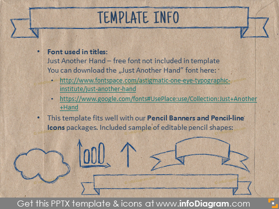 brown ecopaper powerpoint template info handdrawn font