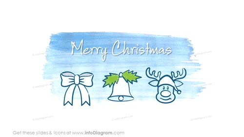Creative Happy Holiday Watercolor, Santa, New New Year 2017, Christmas (PPT icons)