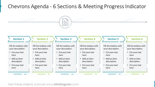 Chevrons Agenda - 6 Sections & Meeting Progress Indicator
