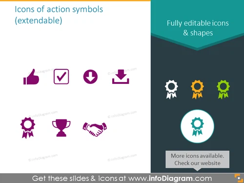Call to action icons set - flat style