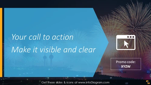 Call-to-action slide with catchy background