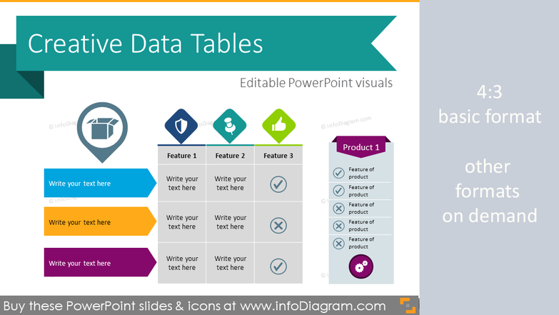 Creative Tables Graphics (PPT template)