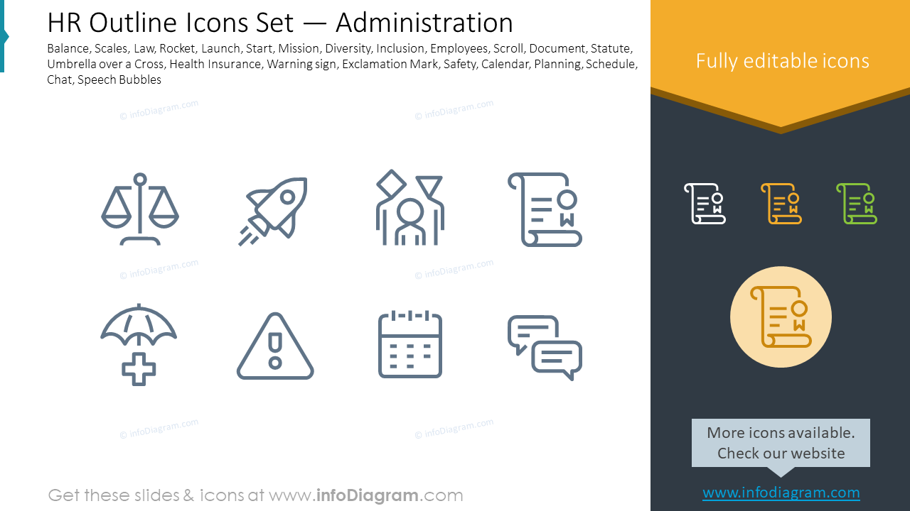 HR Outline Icons Set — Administration