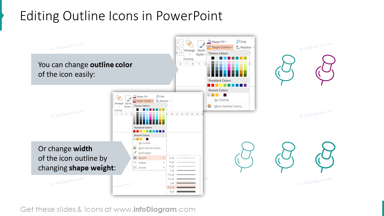 Editability of outline icons in PowerPoint