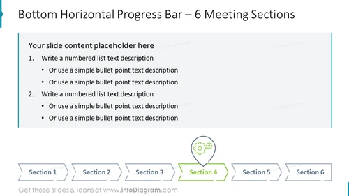 Bottom Horizontal Progress Bar – 6 Meeting Sections