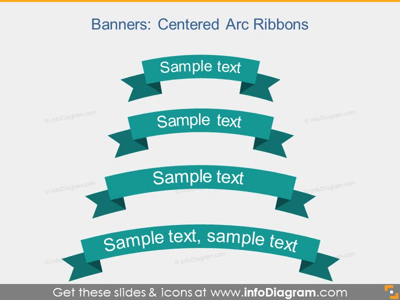 Arc Ribbon Flat Banner Infographic Title PowerPoint icon