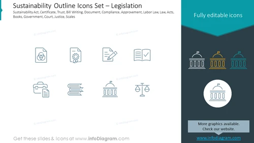 Sustainability Outline Icons Set – Legislation