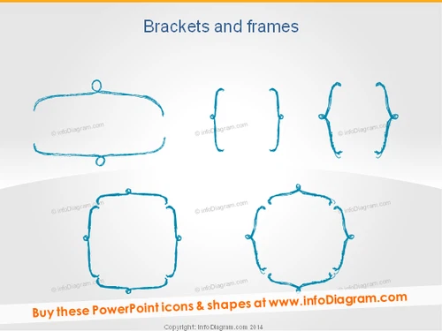 Sketched Brackets Frames Pencil for Infographics ppt