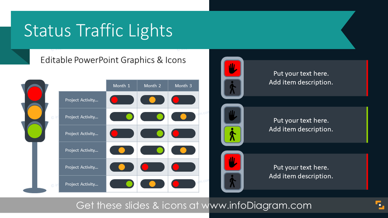 Status Traffic Light RAG Table Graphics (PPT Template)