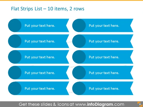 Smartart Template List for placing 10 items in 2 columns