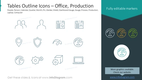 Tables Outline Icons – Office, Production