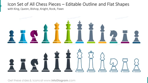 Icon set of all chess pieces