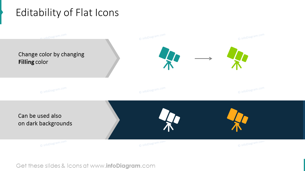 Layers diagram flat icons