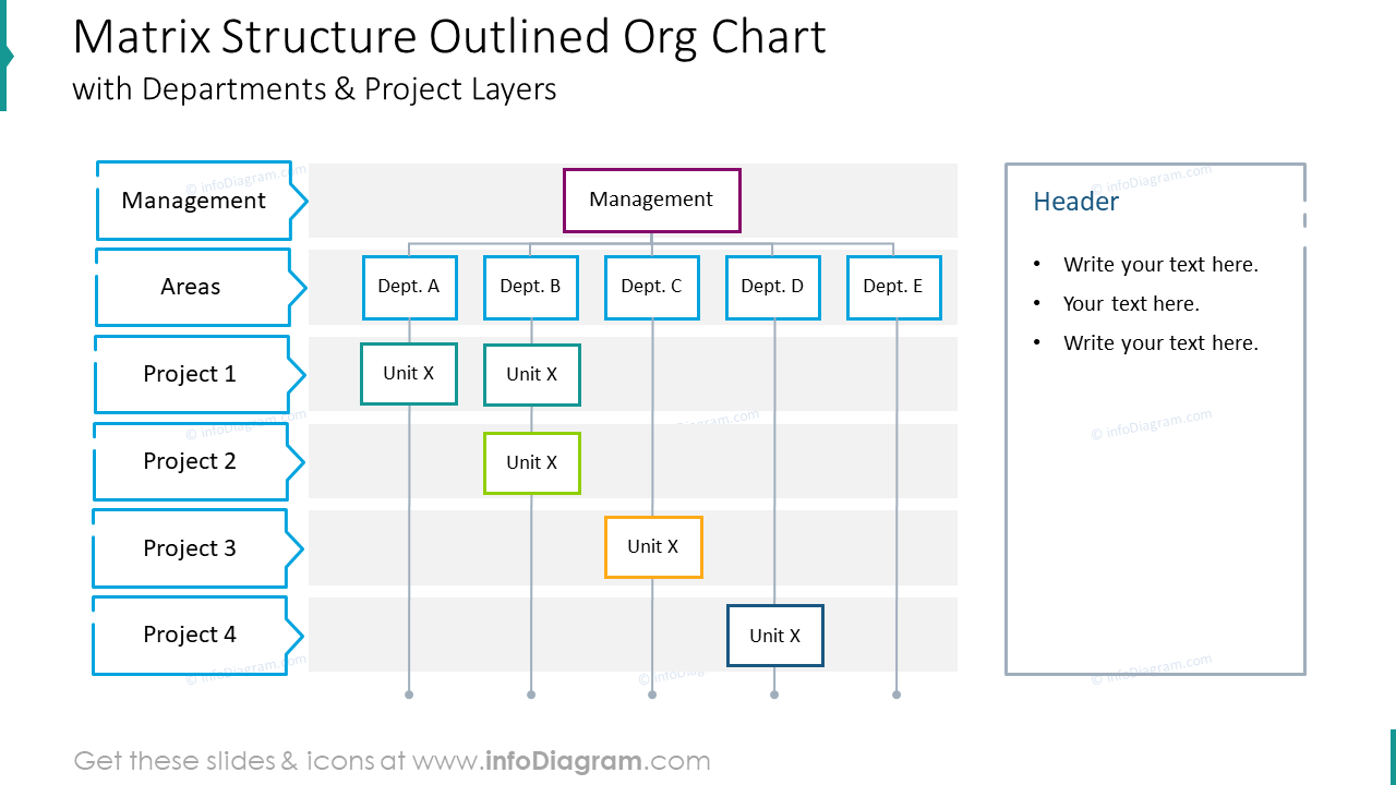 Matrix structure outlined org chart