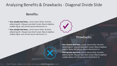 Benefits and Drawbacks Slide (Pros and Cons PPT) - infoDiagram