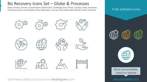 Biz Recovery Icons Set – Globe & Processes