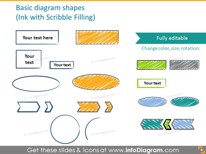 Basic diagram shapes with scribble filling