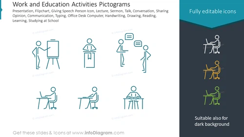 Work and Education Activities Pictograms