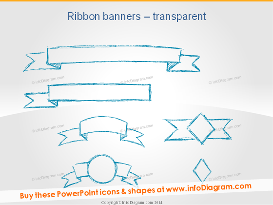 Sketch Ribbon Banner Pencil PPT Infographics