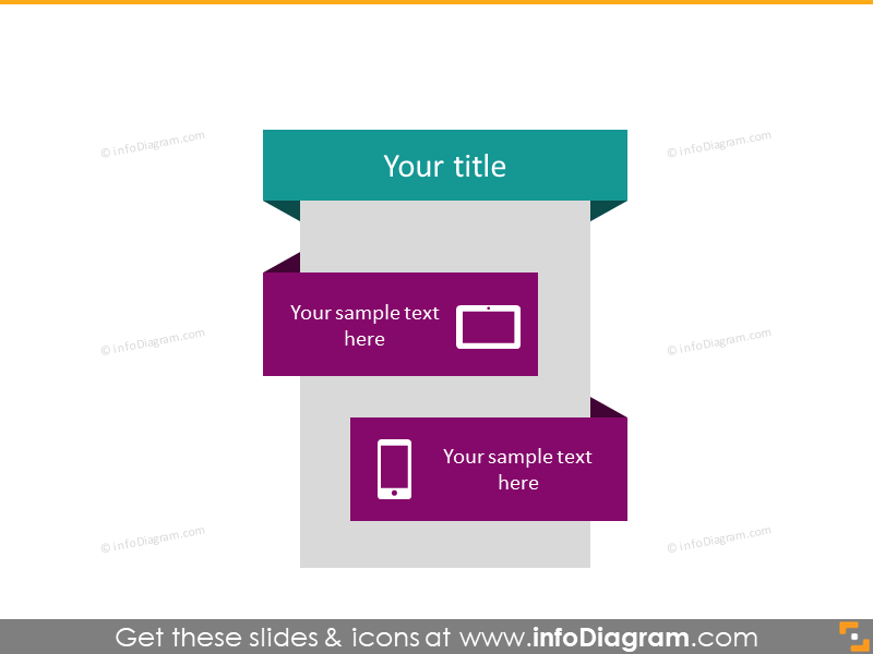 vertical stripe 2 items with title powerpoint