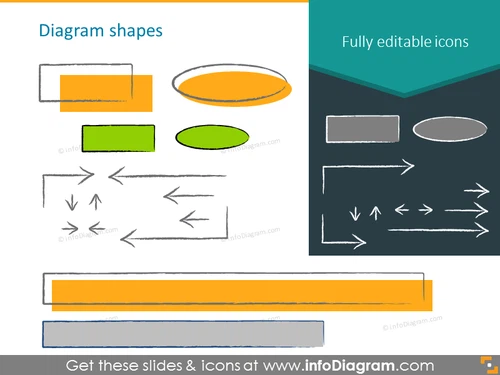 Charcoal diagram shapes for diagrams