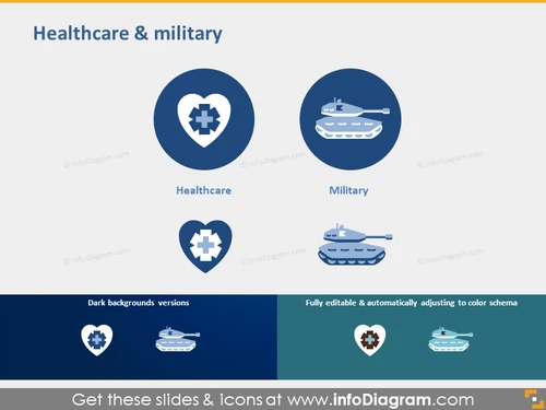 Healthcare pictogram military sector symbol powerpoint icon