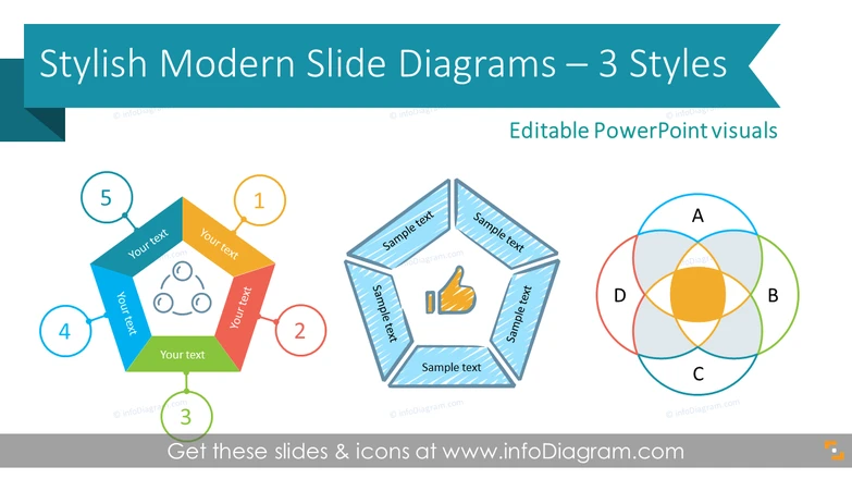 Stylish Modern Diagrams (PPT infographics template)