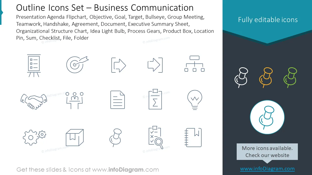Outline Icons Set – Business Communication