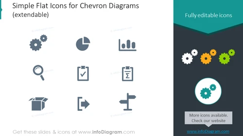 Simple Flat Icons for Chevron Diagrams