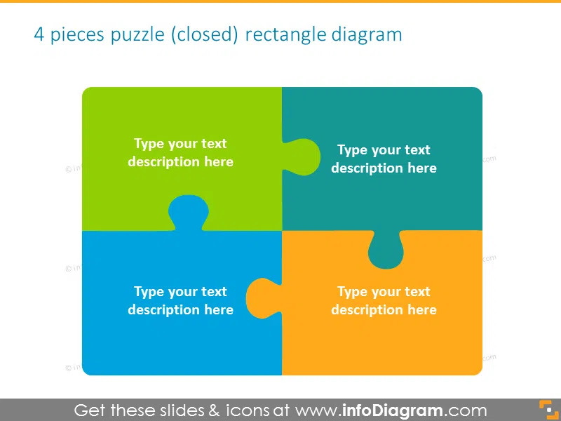 puzzle integrity diagram square 4  closed ppt clipart shapes