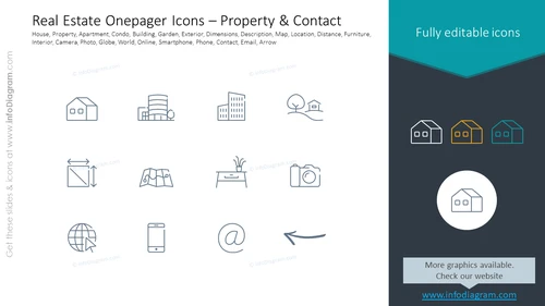 Real Estate Onepager Icons – Property & Contact