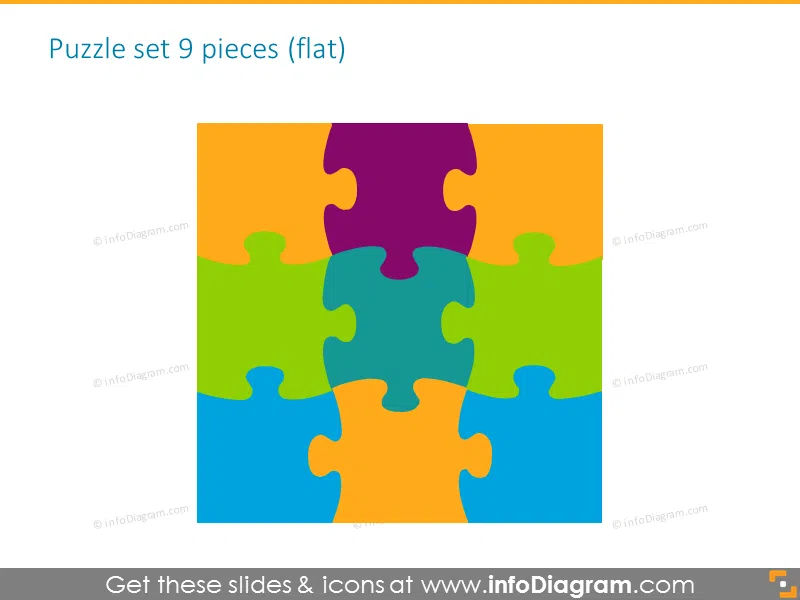 sketched puzzle diagrams parts powerpoint clipart 2 by 4