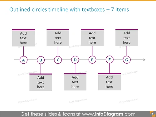 outlined circles template  with rounded callouts for 5 elements