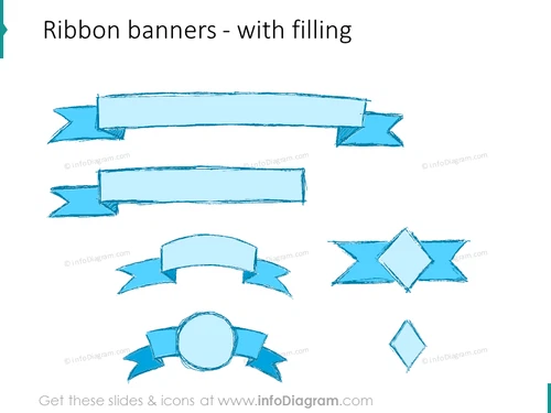sketch ribbon banner pencil powerpoint infographics
