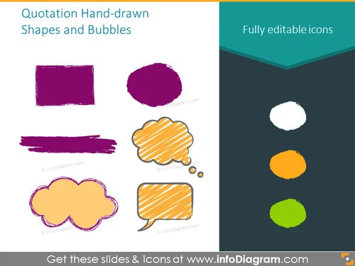 Example of hand-draw shapes and bubbles set