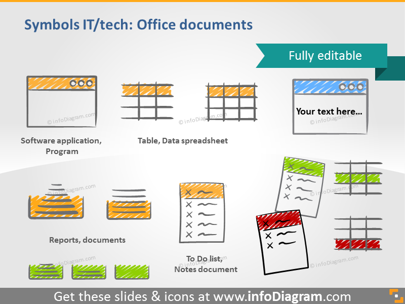 office docs handdrawn scribble sheet table todo ppt icon