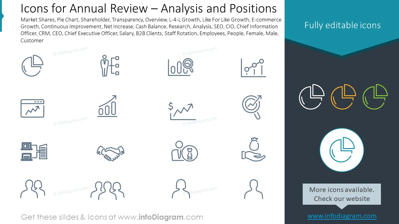 Icons for Annual Review – Analysis and Positions