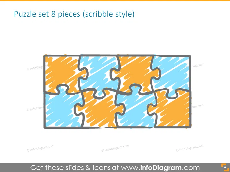 puzzle sketch diagrams powerpoint clipart 3 by 4
