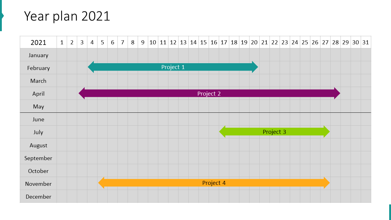 Планирование 2019. Project Plan календарь. Calendar Plan of Projects.