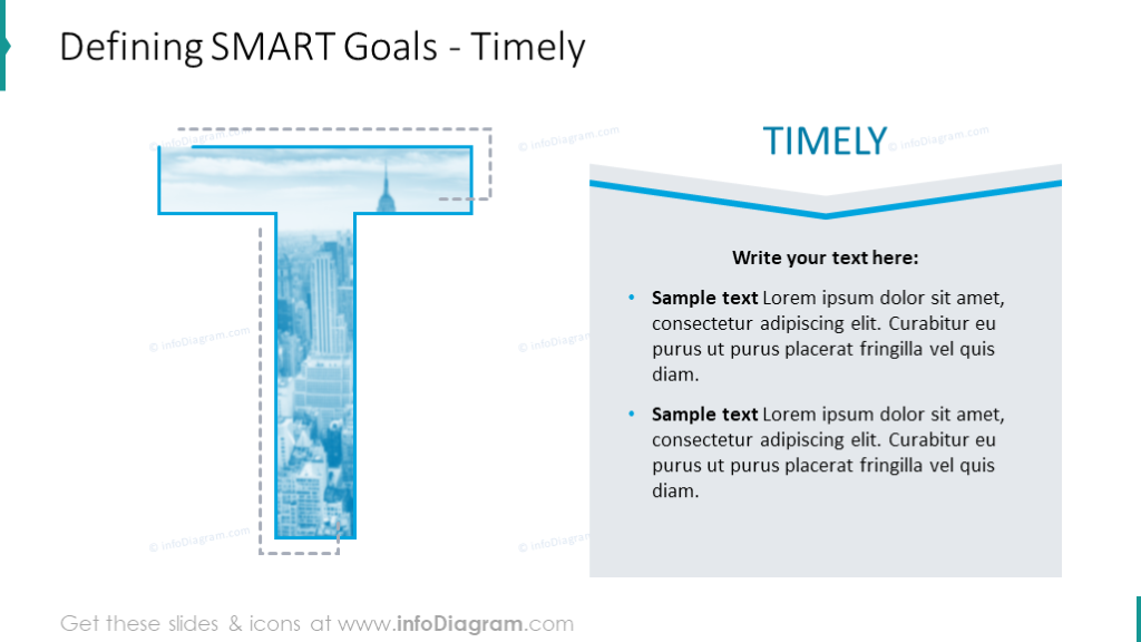 Defining SMART goals intended for presenting Timely criteria