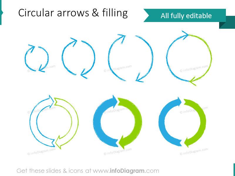 pencil doodle circle arrow cycle powerpoint illustration