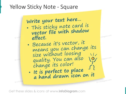 Yellow sticky Note square transparent shadow