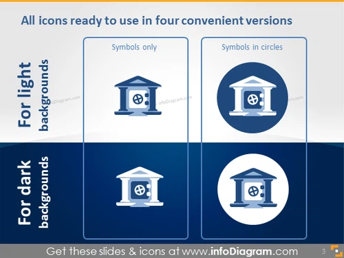 editable powerpoint icons finance industry bank institution