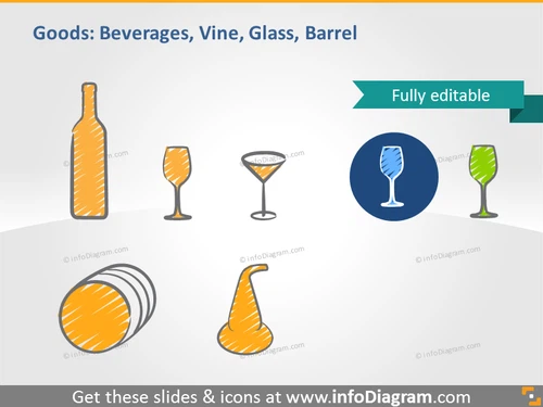 beverage goods symbol bottle glass wine barrel whisky