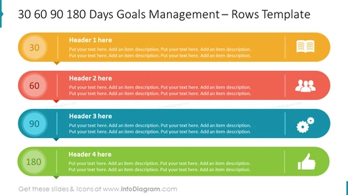 30 60 90 180 Days Goals Management – Rows Template