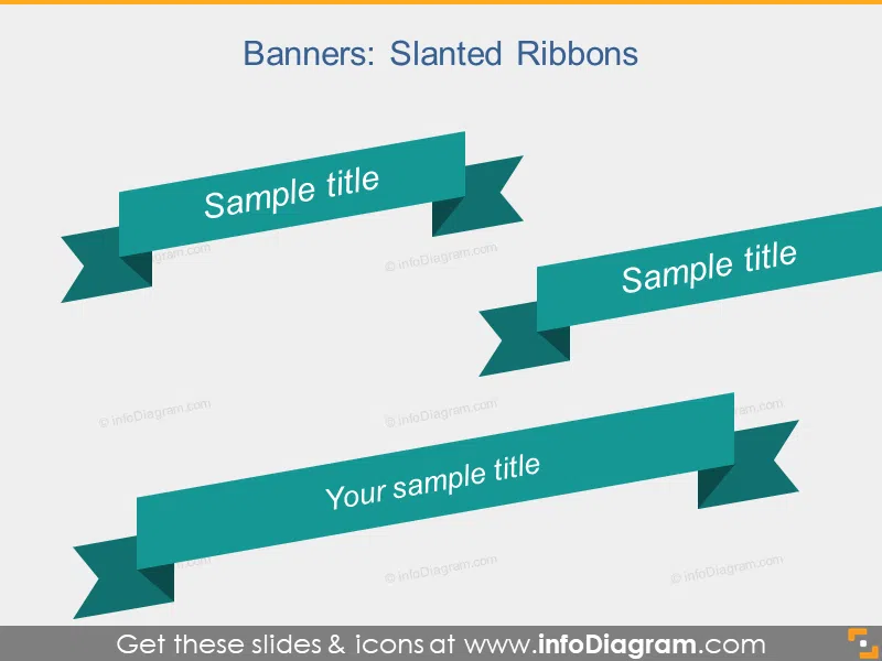 Slanted Ribbon Banner Infographic Title PPTX icon
