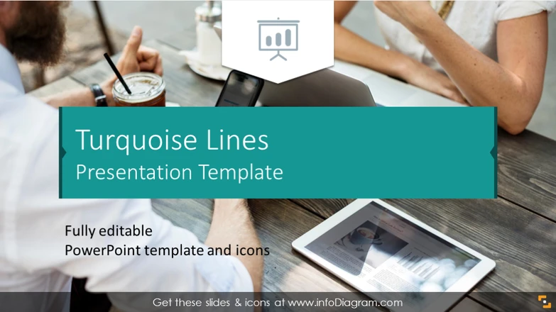 Turquoise Lines Presentation Template (PPTX slide deck)